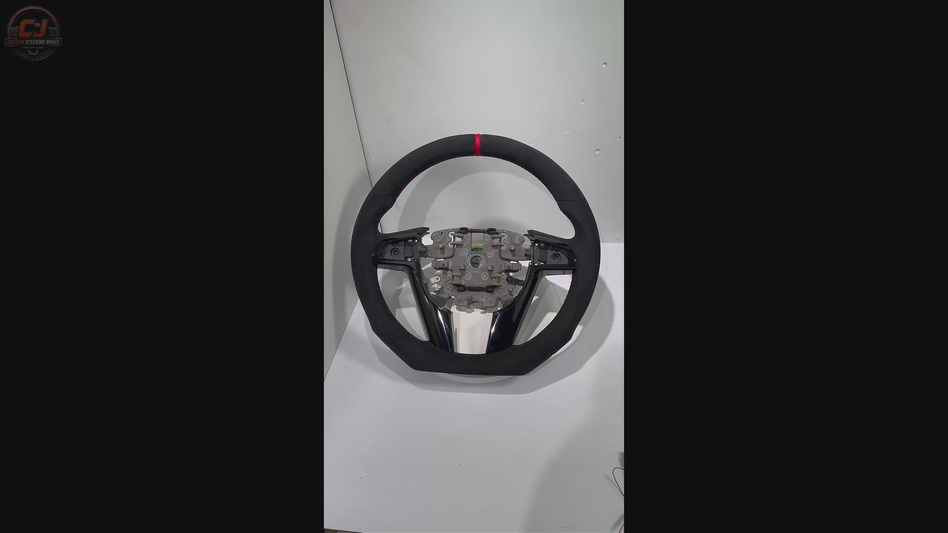 FOR Holden Commodore VE/Pontiac G8 Steering Wheel - Black Alcantara & Red Stripes  - CJ Mod Garage & Video Showcase