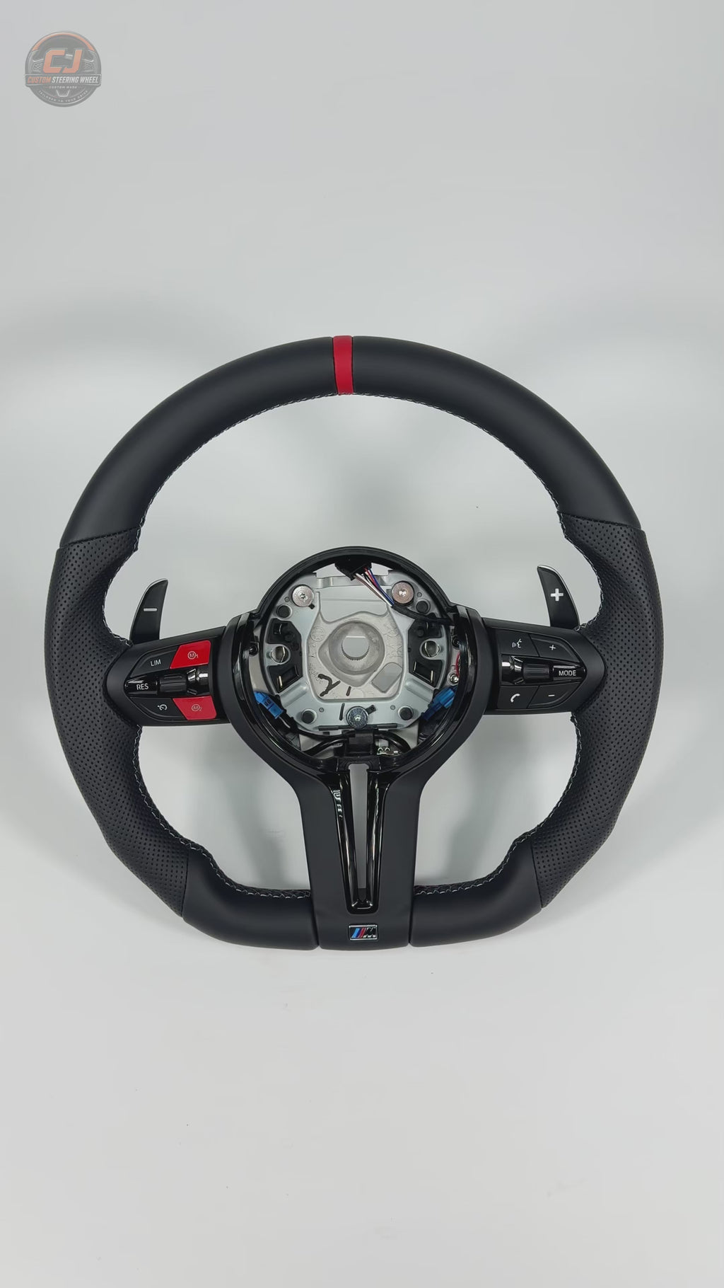 For BMW F10 F11 F15 F18 F20 F23 F25 F30 F32 F35 F40 F80 E84 E87 E90 E92 E93 2005-2019 Nappa Leather/Alcantara Steering Wheel - CJ Mod Garage 12