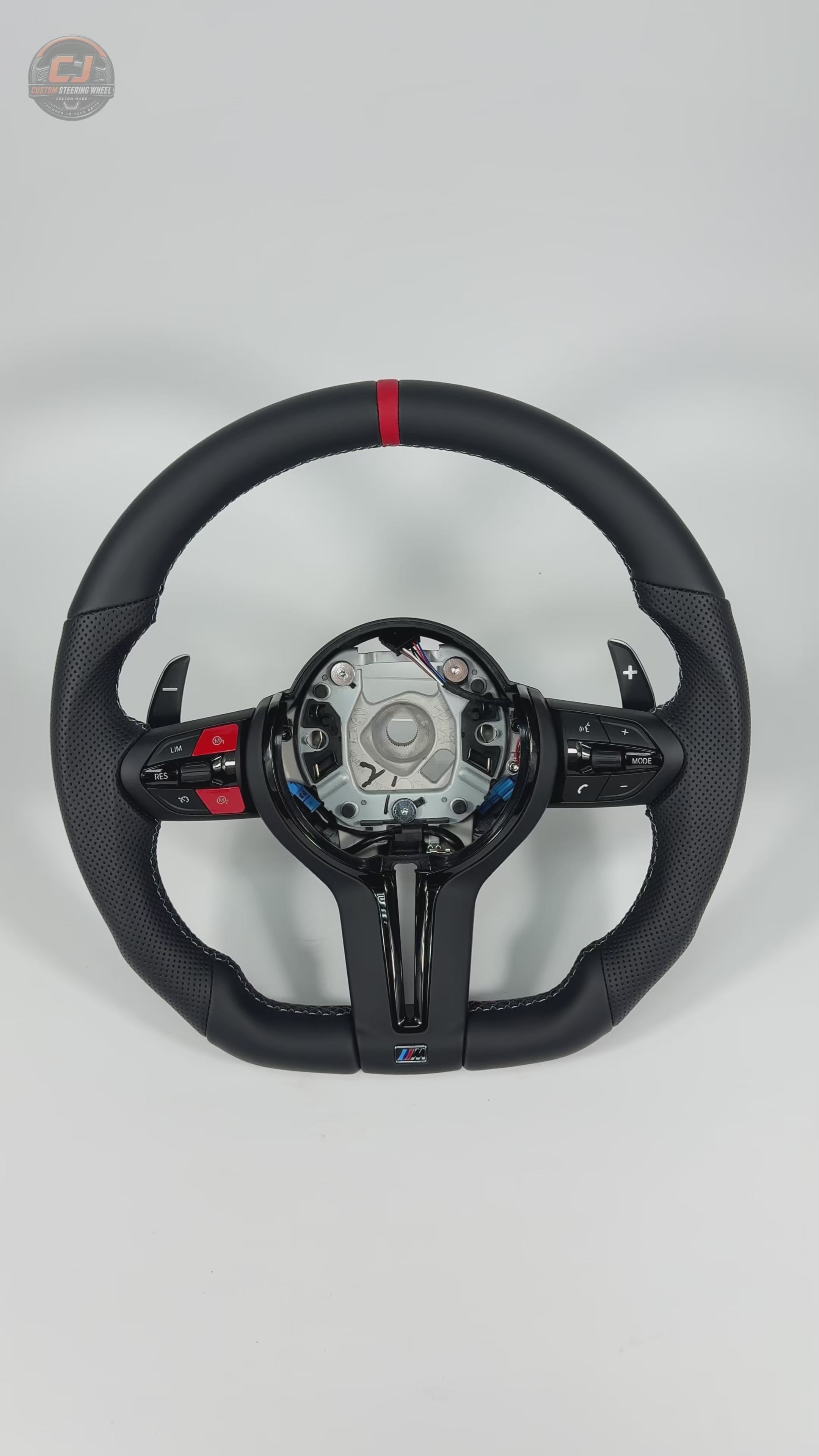 For BMW F10 F11 F15 F18 F20 F23 F25 F30 F32 F35 F40 F80 E84 E87 E90 E92 E93 2005-2019 Nappa Leather/Alcantara Steering Wheel - CJ Mod Garage 12