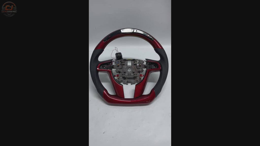 FOR Holden VE/Pontiac G8 Steering Wheel - Red Carbon Fiber & Black Perforated Leather & LED - CJ Mod Garage & Video Showcase