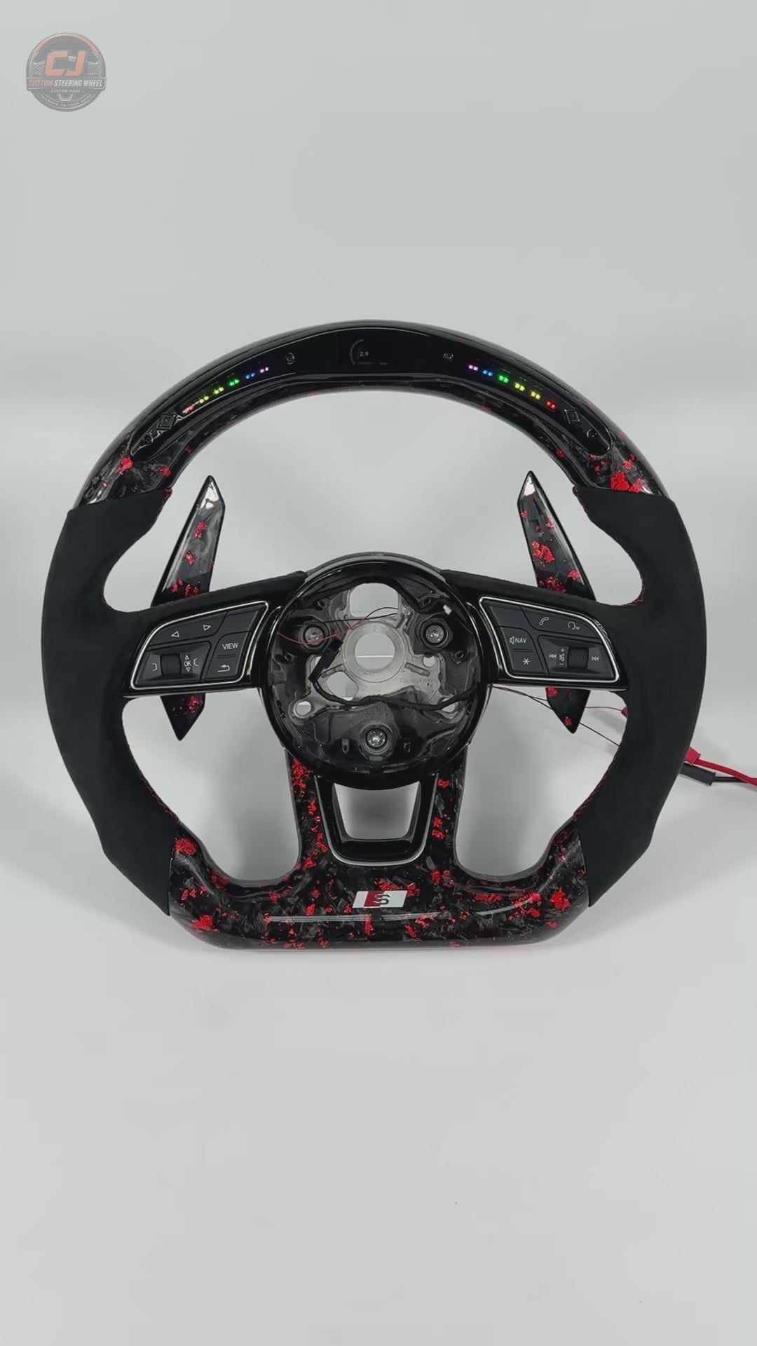 Carbon Fiber Audi Steering Wheel for A1 A3 A4 A5 A6 A7 C6 C7 S3 S4 S5 S7 Q3 Q5 Q7 SQ5 RS RS3 RS5 RS6 B8 B9 8P 8V R8 TT -CJ Mod Garage 75