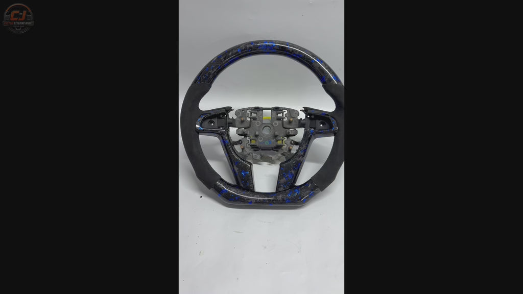 FOR Holden VE/Pontiac G8 Steering Wheel - Blue Forged Carbon Fiber & Black Alcantara - CJ Mod Garage & Video Showcase