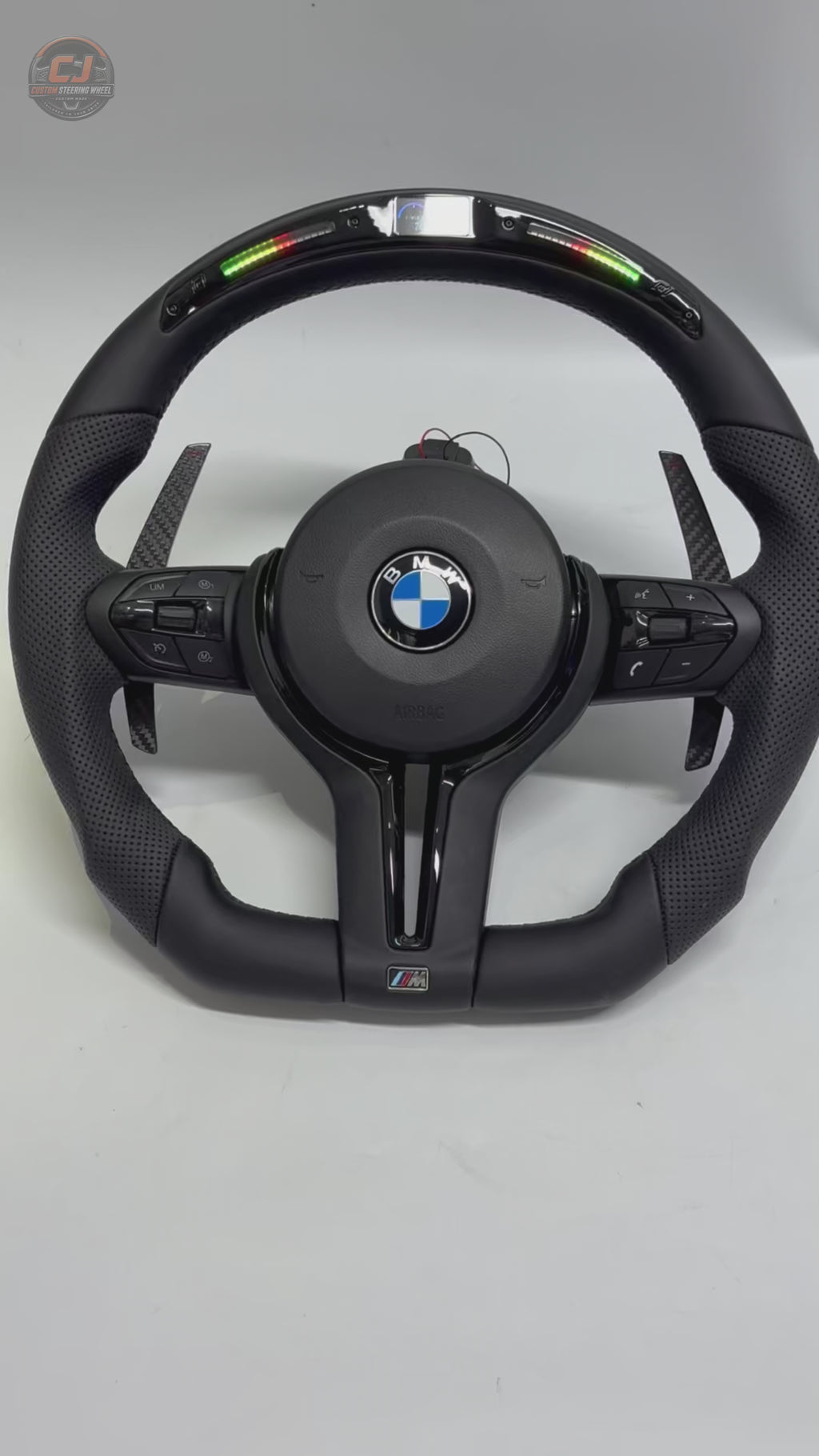For BMW F10 F11 F15 F18 F20 F23 F25 F30 F32 F35 F40 F80 E84 E87 E90 E92 E93 2005-2019 Nappa Leather/Alcantara Steering Wheel - CJ Mod Garage 4
