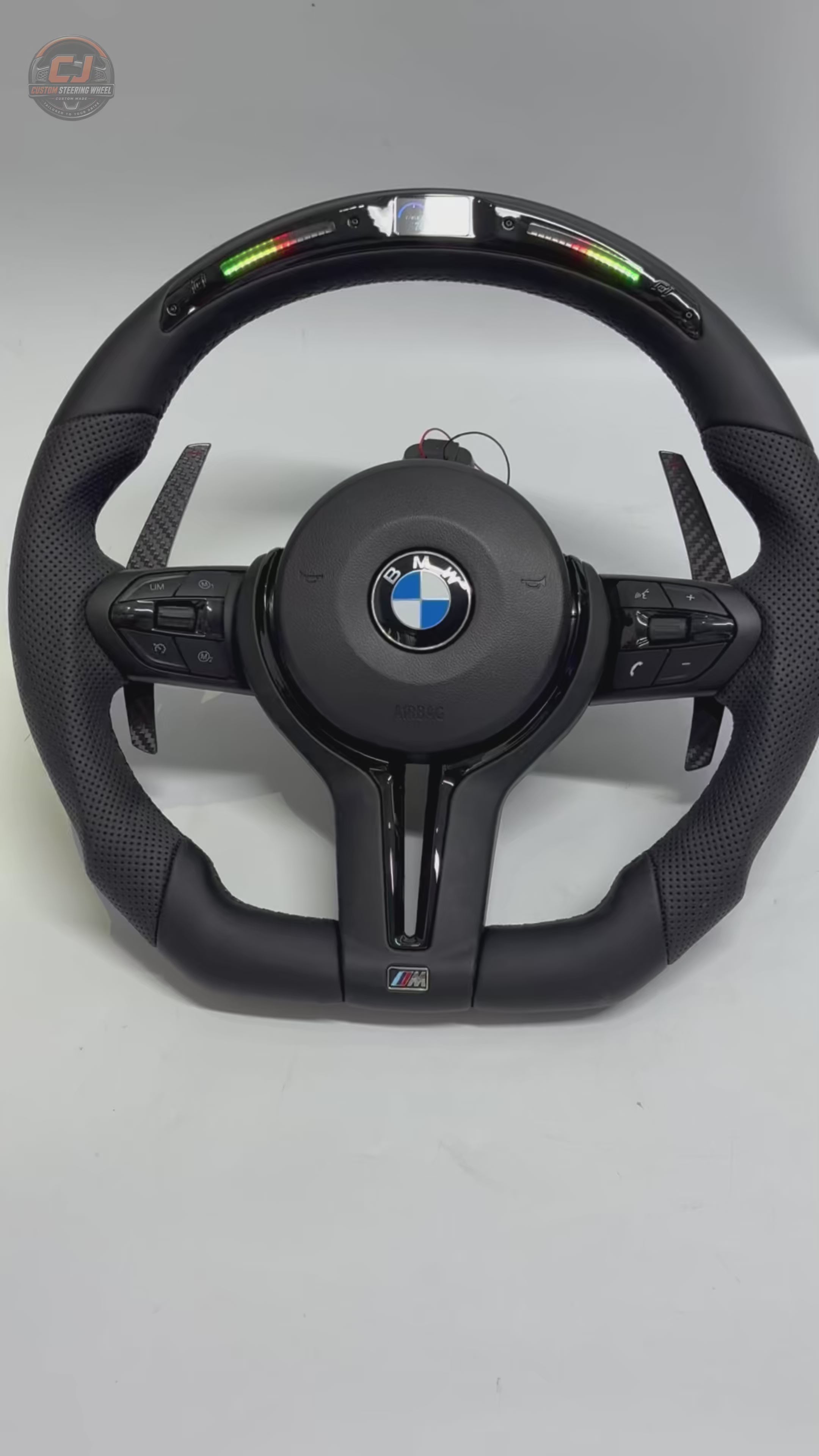 For BMW F10 F11 F15 F18 F20 F23 F25 F30 F32 F35 F40 F80 E84 E87 E90 E92 E93 2005-2019 Nappa Leather/Alcantara Steering Wheel - CJ Mod Garage 4