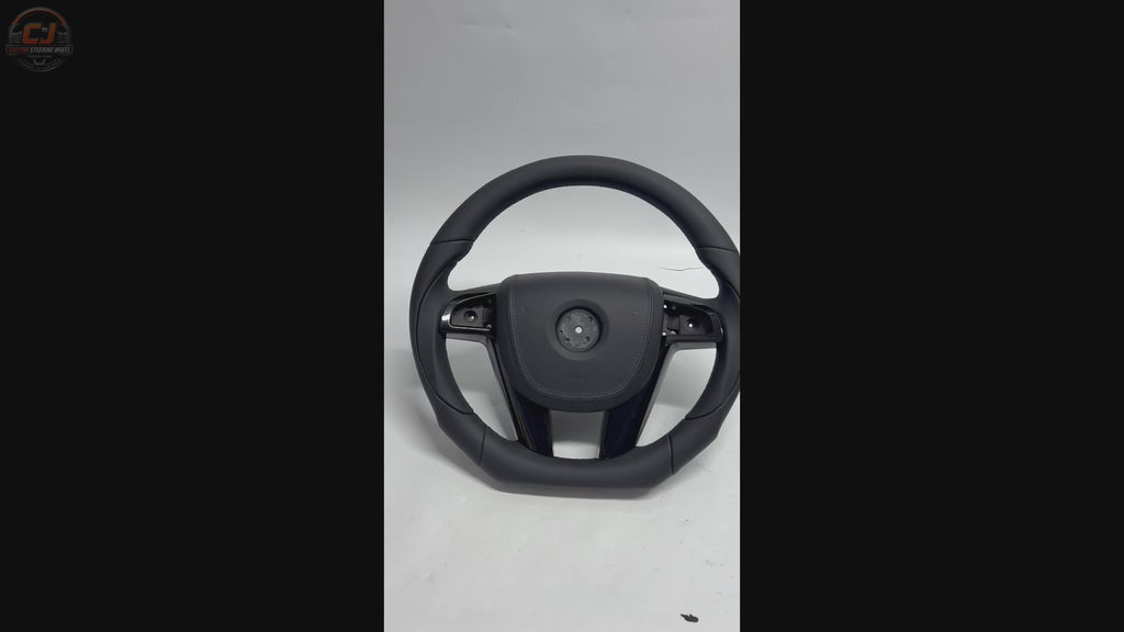 FOR Holden Commodore VE/Pontiac G8 Steering Wheel - Black Smooth Leather & Black Smooth Leather Airbag Cover - CJ Mod Garage & Video Showcase