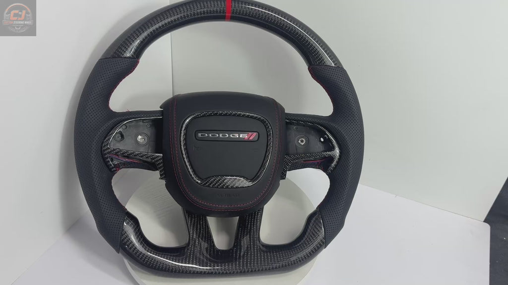 For Dodge Charger Challenger Hellcat Charger Durango SRT RT GT 2015-2023 Carbon Fiber Steering Wheel - CJ Mod Garage 48