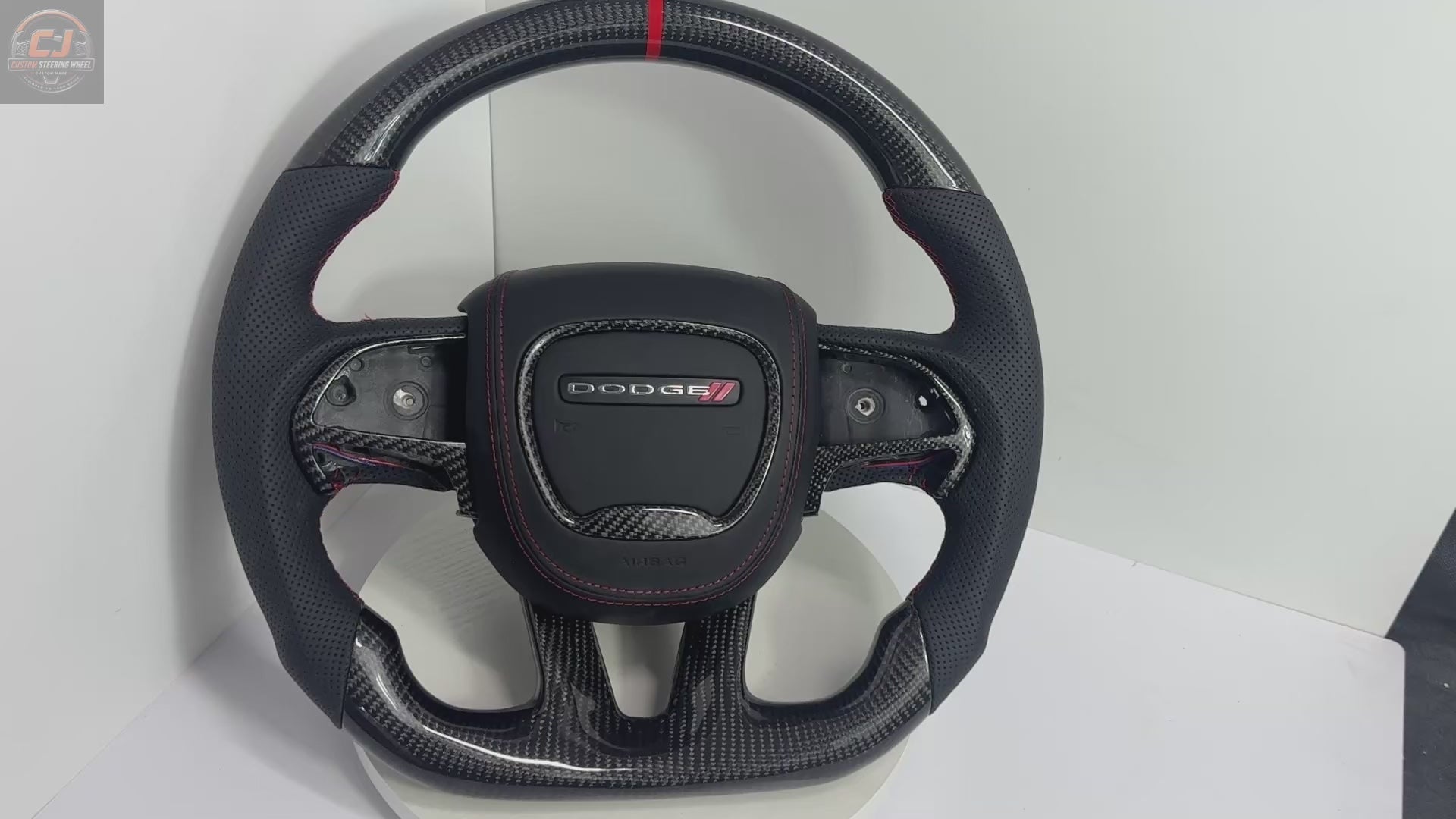 For Dodge Charger Challenger Hellcat Charger Durango SRT RT GT 2015-2023 Carbon Fiber Steering Wheel - CJ Mod Garage 48