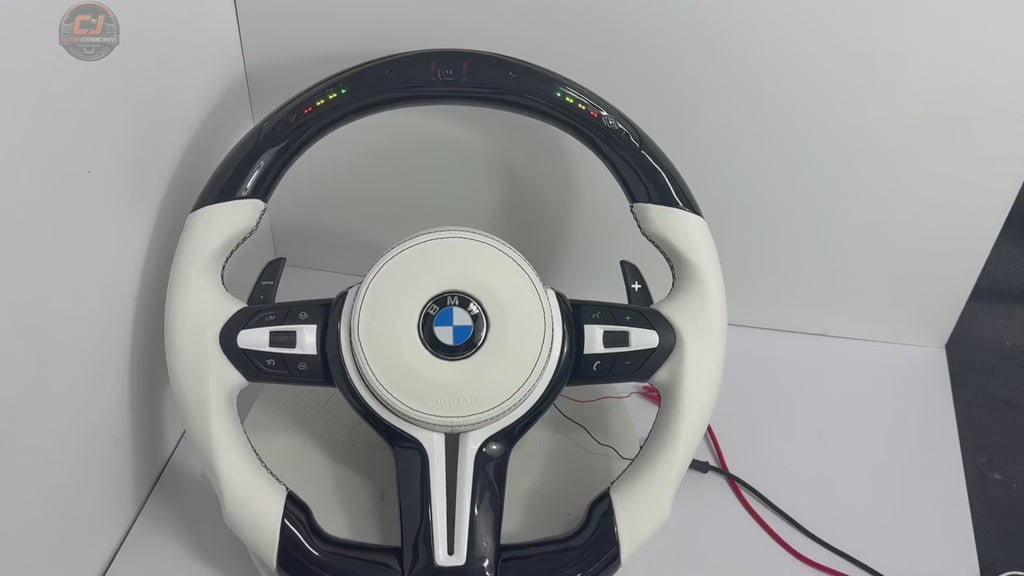 Piano Black Steering Wheel for BMW F10 F11 F15 F18 F20 F23 F25 F30 F32 F35 F40 F80 E84 E87 E90 E92 E93 (2005-2019) - CJ Mod Garage 4