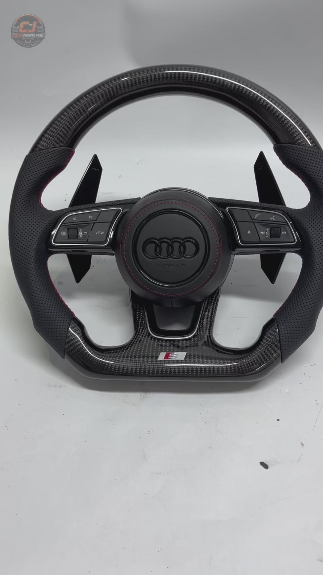 Carbon Fiber Audi Steering Wheel for A1 A3 A4 A5 A6 A7 C6 C7 S3 S4 S5 S7 Q3 Q5 Q7 SQ5 RS RS3 RS5 RS6 B8 B9 8P 8V R8 TT -CJ Mod Garage 10